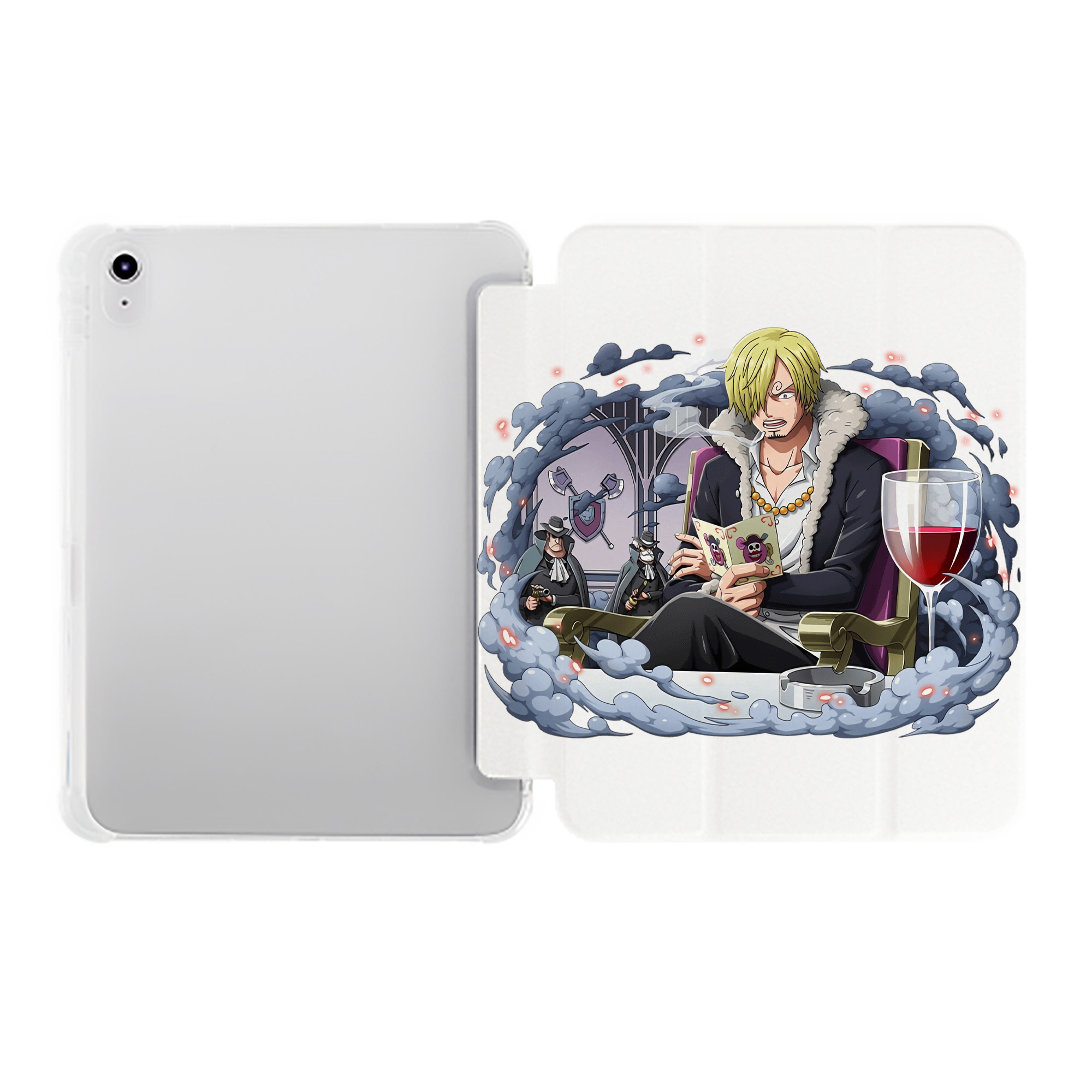 （画像用） ワンピース サンジ ONE PIECE Sanji IPad ケース ペン収納付き 三つ折りスタンド PUレザー×シリコン 対応機種9.5/10.5/10.9インチ
